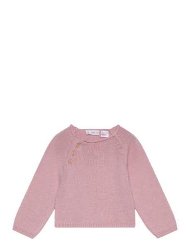 Buttons Detail Knit Sweater Mango Pink