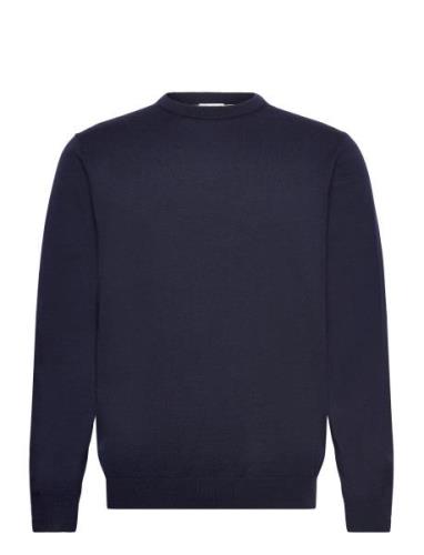 100 % Merino Crew Neck Knit Lindbergh Navy