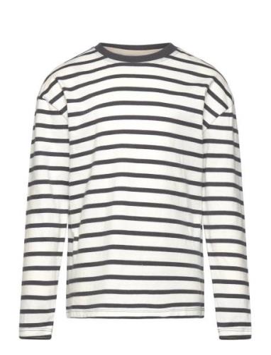 Striped Long Sleeves T-Shirt Mango White