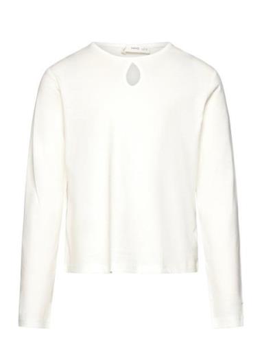 Long Sleeve Cotton T-Shirt Mango White