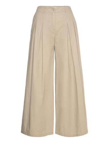 Cotton Pleated Trousers Mango Beige