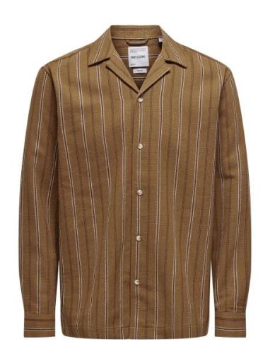 Onstrev Relaxed Ls Shirt ONLY & SONS Brown