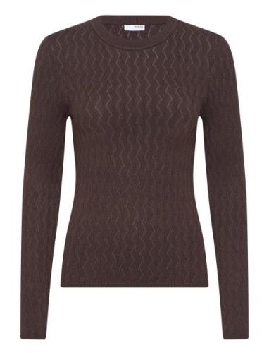 Slfcabala Ls Knit O-Neck Selected Femme Brown