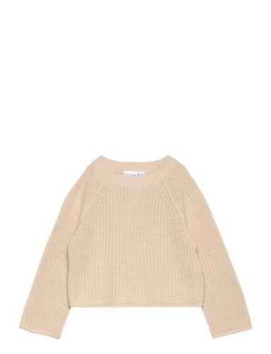 Nmfvenja Ls Loose Short Knit Name It Beige