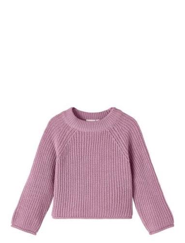 Nmfvenja Ls Loose Short Knit Name It Pink