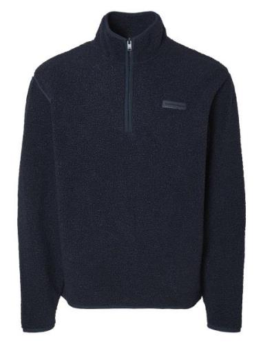 Slhstorm Fleece High Neck Sweat Selected Homme Navy