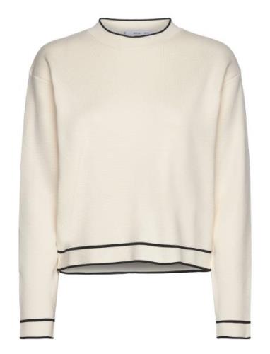 Contrast Trim Sweater Mango Cream