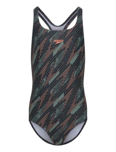 Girls Hyperboom Allover Medalist Speedo Patterned