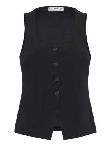 Waistcoat With Wide Straps Mango Black