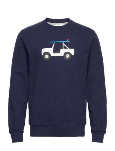 Regular Fit Crewneck Sweatshirt With Application Revolution Blue