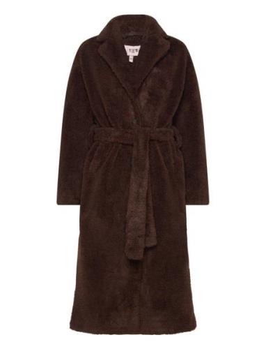 Teddy Long Coat A-View Brown