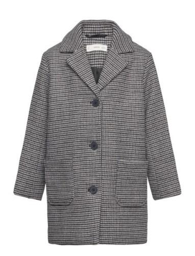 Houndstooth Coat Mango Brown