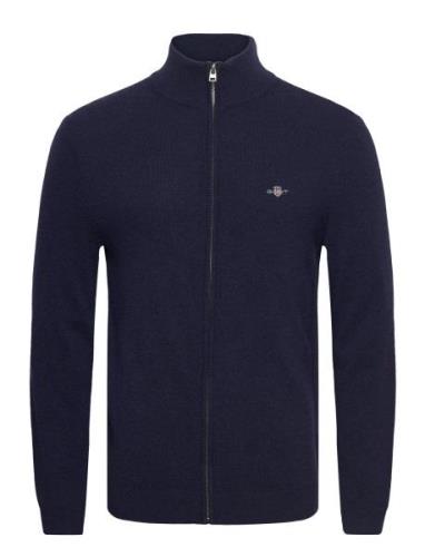 Extrafine Lambswool Zip Cardigan GANT Navy