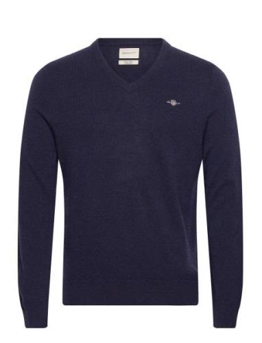 Extrafine Lambswool V-Neck GANT Navy