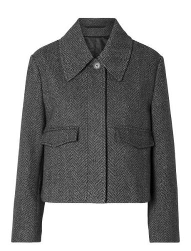 Slfhenny Short Wool Jacket Selected Femme Grey