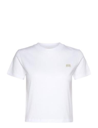 Woven Label Peached Baby Tee Calvin Klein Jeans White