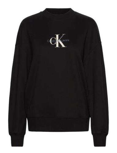 Textured Monologo Crewneck Calvin Klein Jeans Black