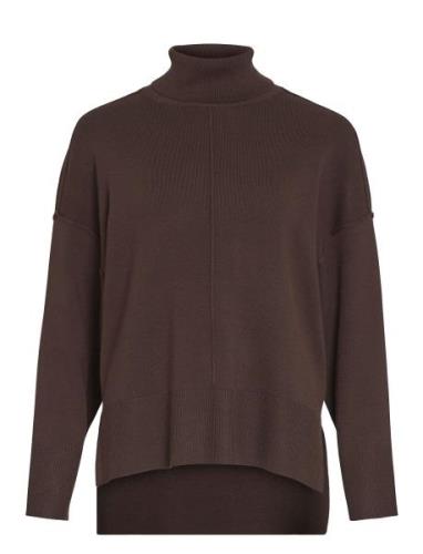 Viostria Rollneck L/S Knit Top-Noos Vila Brown