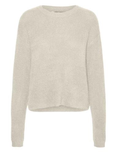 Vmpuff Ls O-Neck Pullover Boo Vero Moda Cream