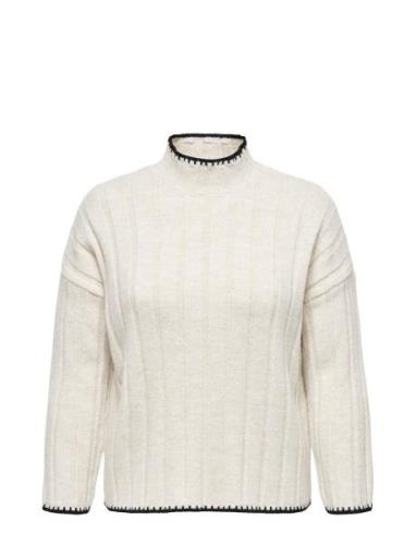 Carchick Stitch Ls Highneck Pull Knt ONLY Carmakoma White