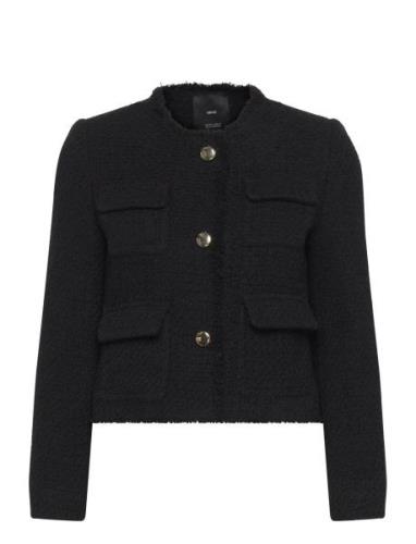 Tweed Jacket With Pockets Mango Black