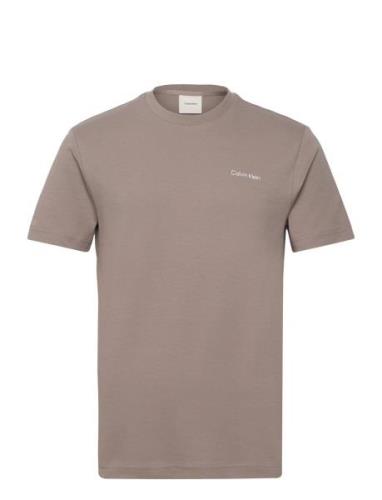 Micro Logo Interlock T-Shirt Calvin Klein Beige