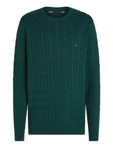 Classic Cotton Cable Crew Neck Tommy Hilfiger Green