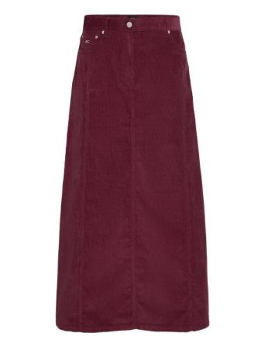 Tjw Fine Cord Maxi Skirt Tommy Jeans Burgundy