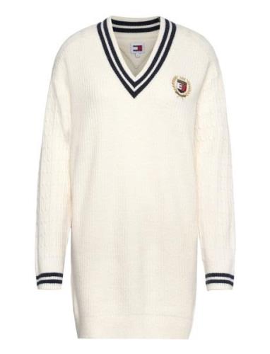 Tjw Crest Sweater Dress Tommy Jeans White