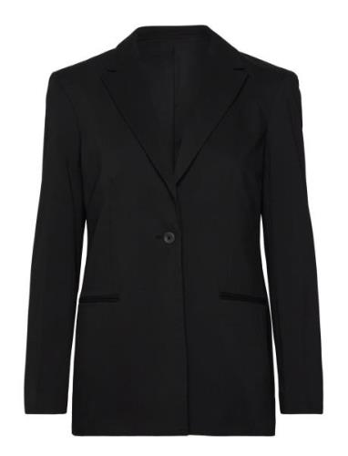 Ls Soft Crepe Blazer Calvin Klein Black