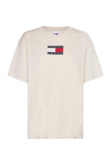 Tjw Rlx Melange Flag Tee Ext Tommy Jeans Cream