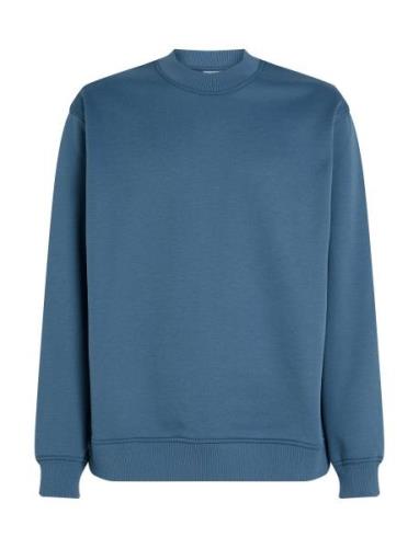 Logo Tape Crew Neck Calvin Klein Jeans Blue