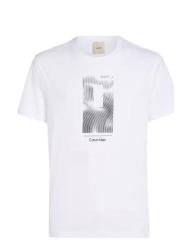 Vertical Lines Graphic T-Shirt Calvin Klein White