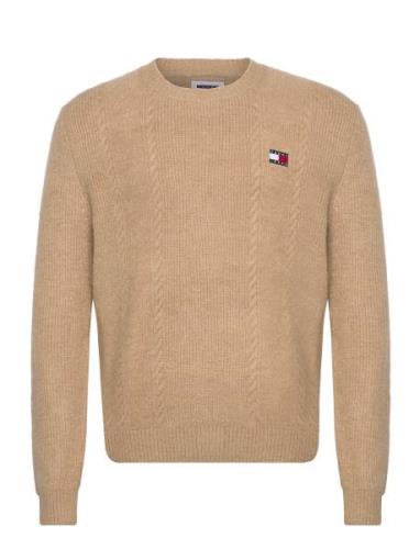 Tjm Slim Cable Knit Cneck Tommy Jeans Beige