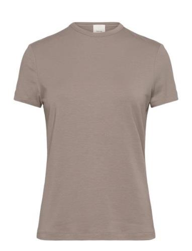 Modal Stretch C-Neck Slim Top Ss Calvin Klein Beige