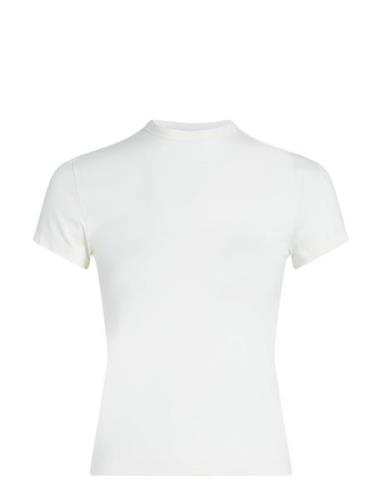 Modal Stretch C-Neck Slim Top Ss Calvin Klein White