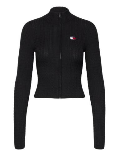 Tjw Zip-Thru Cable Cardigan Tommy Jeans Black