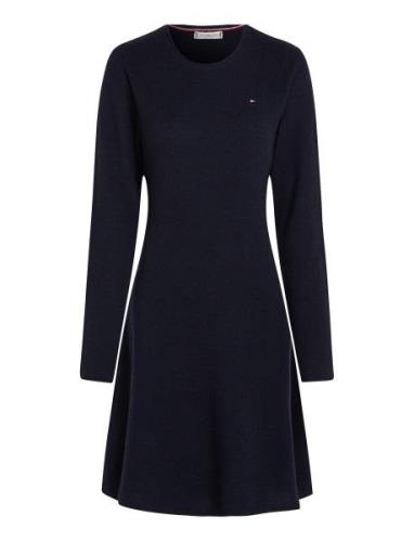 Soft Wool Flared C-Nk Swt Dress Tommy Hilfiger Navy