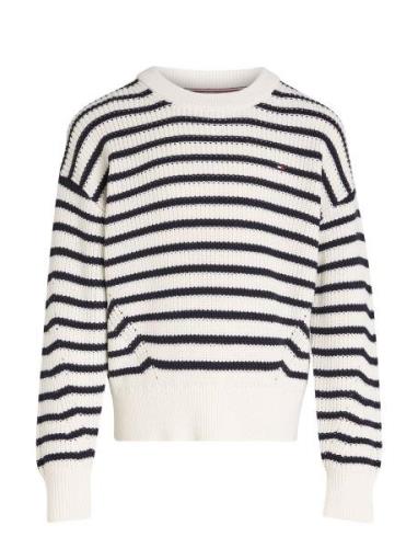 Essential Stripe Sweater Tommy Hilfiger White