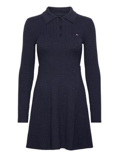 Tjw F&F Polo Cable Sweater Dress Tommy Jeans Navy