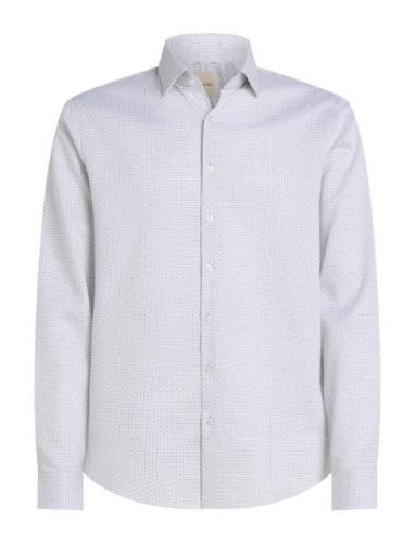 Ed Micro Dot Slim Shirt Calvin Klein White