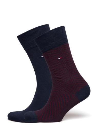 Th Men Sock 2P Irregular Herringb Tommy Hilfiger Navy