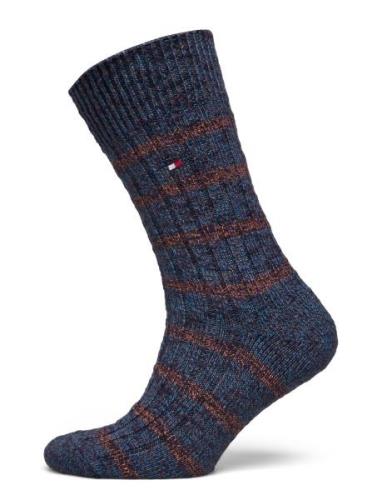 Th Men Sock 1P Special Mouline Stripe Tommy Hilfiger Navy