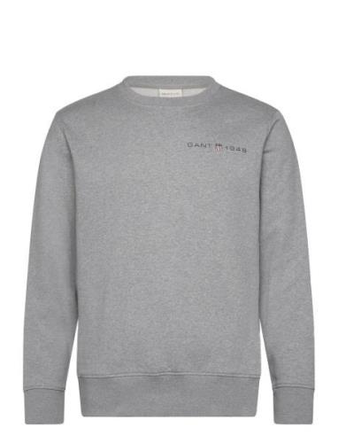 Printed Graphic C-Neck Sweat GANT Grey