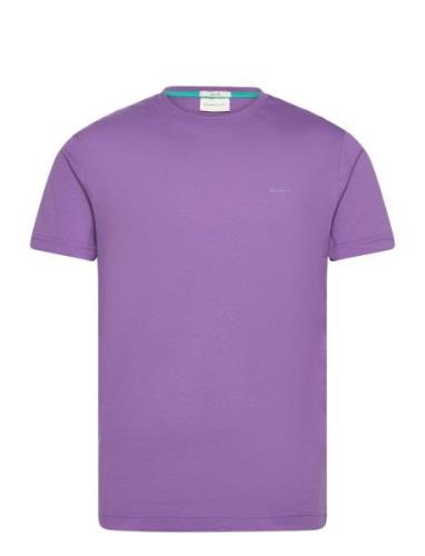 Contrast Logo Ss T-Shirt GANT Purple