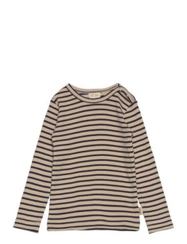 T-Shirt L/S Modal Striped Petit Piao Beige