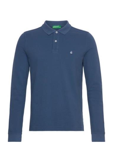 L/S Polo Shirt United Colors Of Benetton Blue