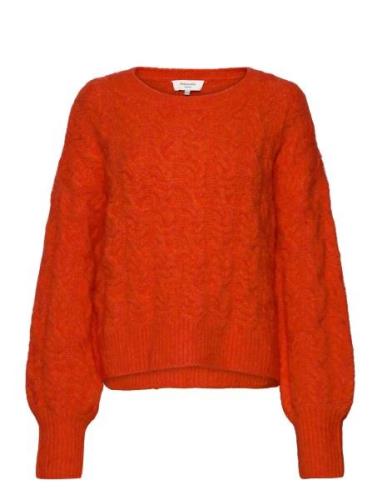 Cable Knit O-Neck Rosemunde Red