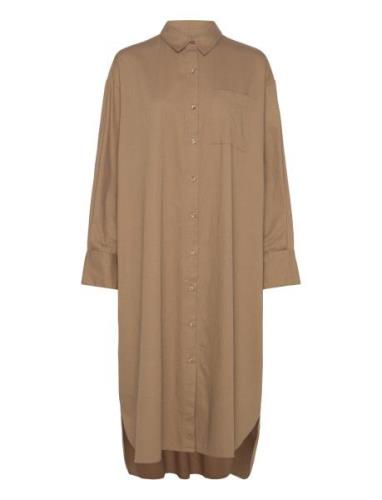 Floret Shirtdress Twill Moshi Moshi Mind Brown