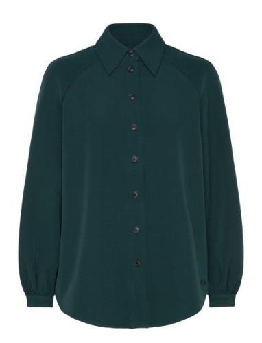 Crepe Peasant Sleeve Overshirt Scotch & Soda Green